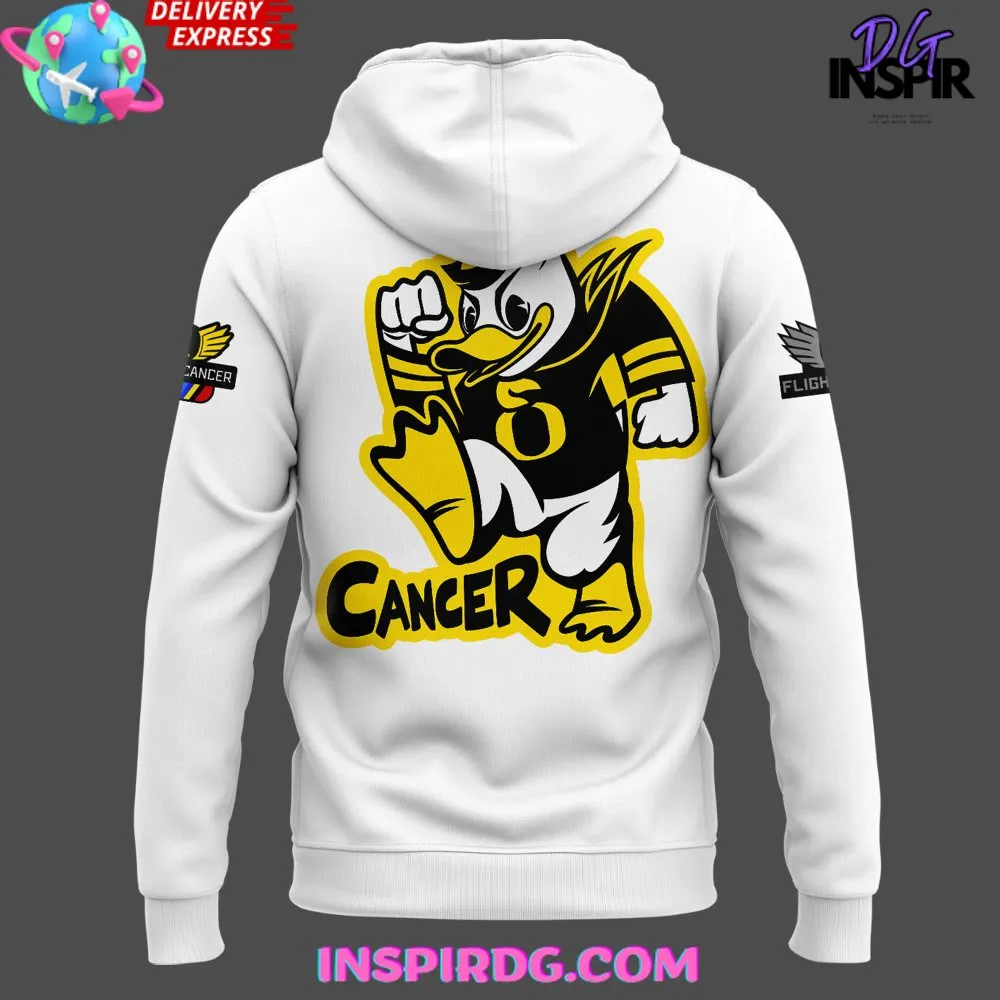 -Oregon Ducks Stomp Out Cancer 2024 White Hoodie