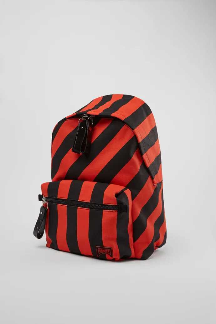 Ado Large black and red recycled cotton backpack