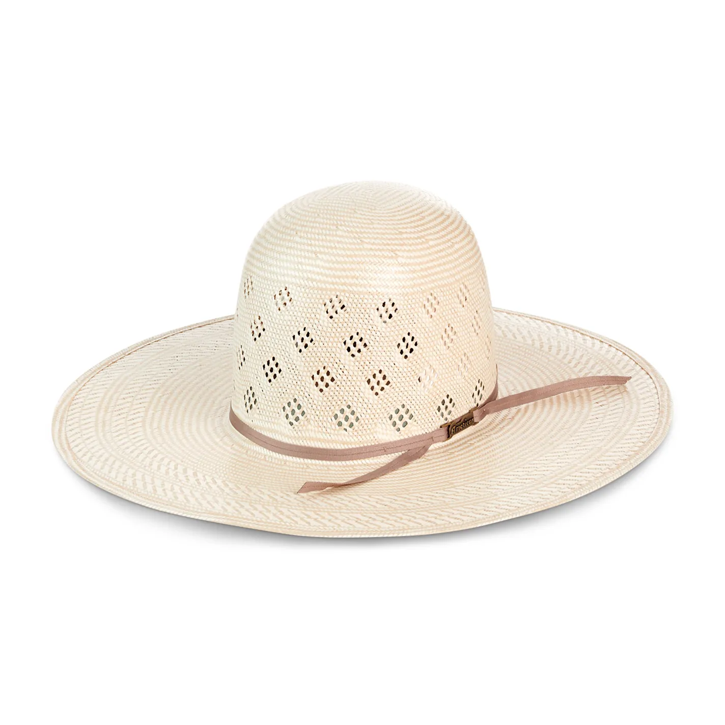 American Hat Two Tone Diamond Vent Open Crown Straw Cowboy Hat