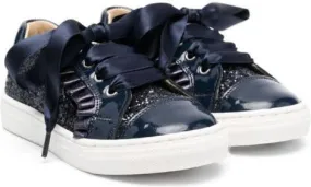 ANDANINES glittery leather sneakers Blue