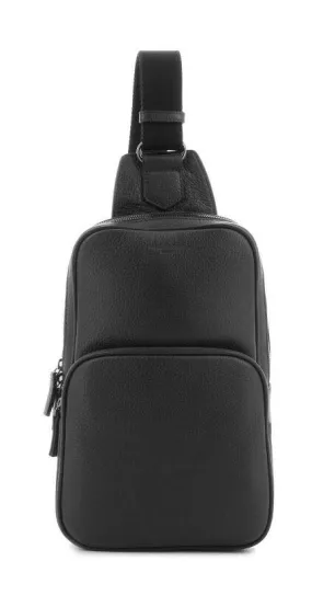 Backpack monobretelle transformable leather cowhide black 135724