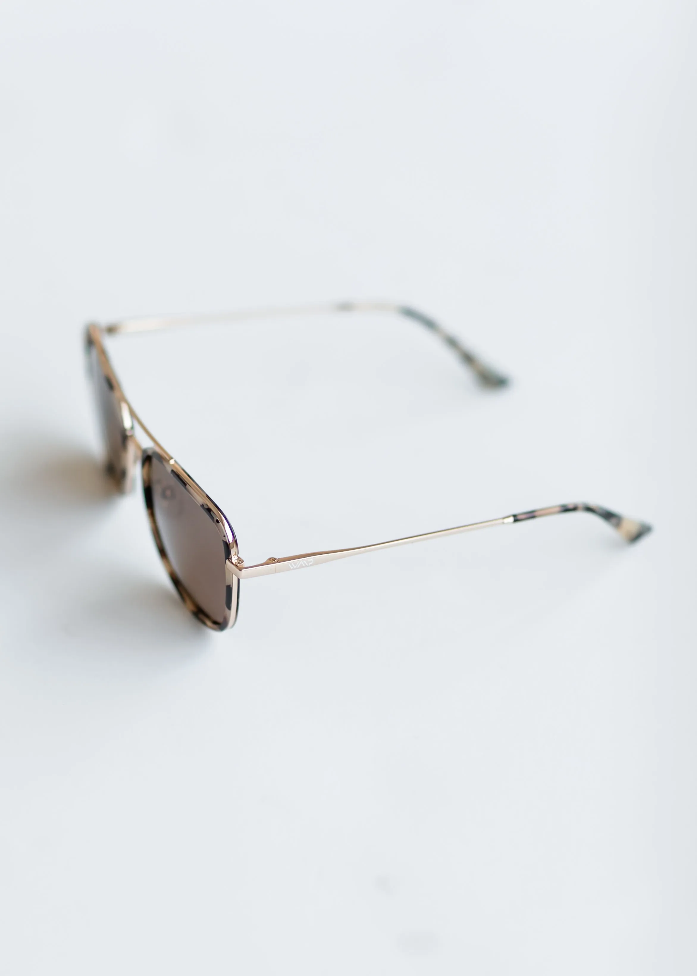 Beige Tortoise Square Aviator Sunglasses