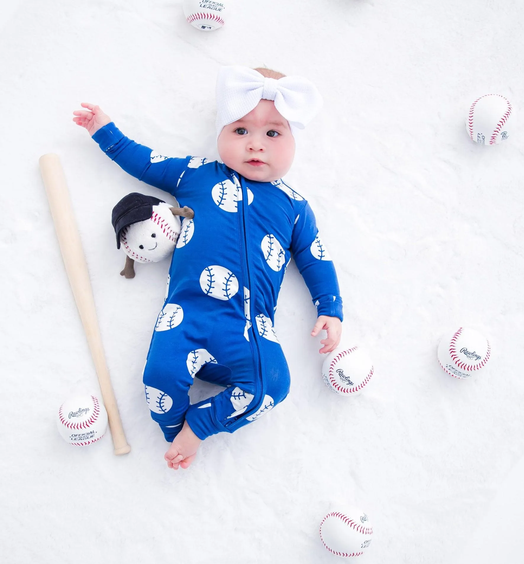 Blue Baseball Convertible Romper