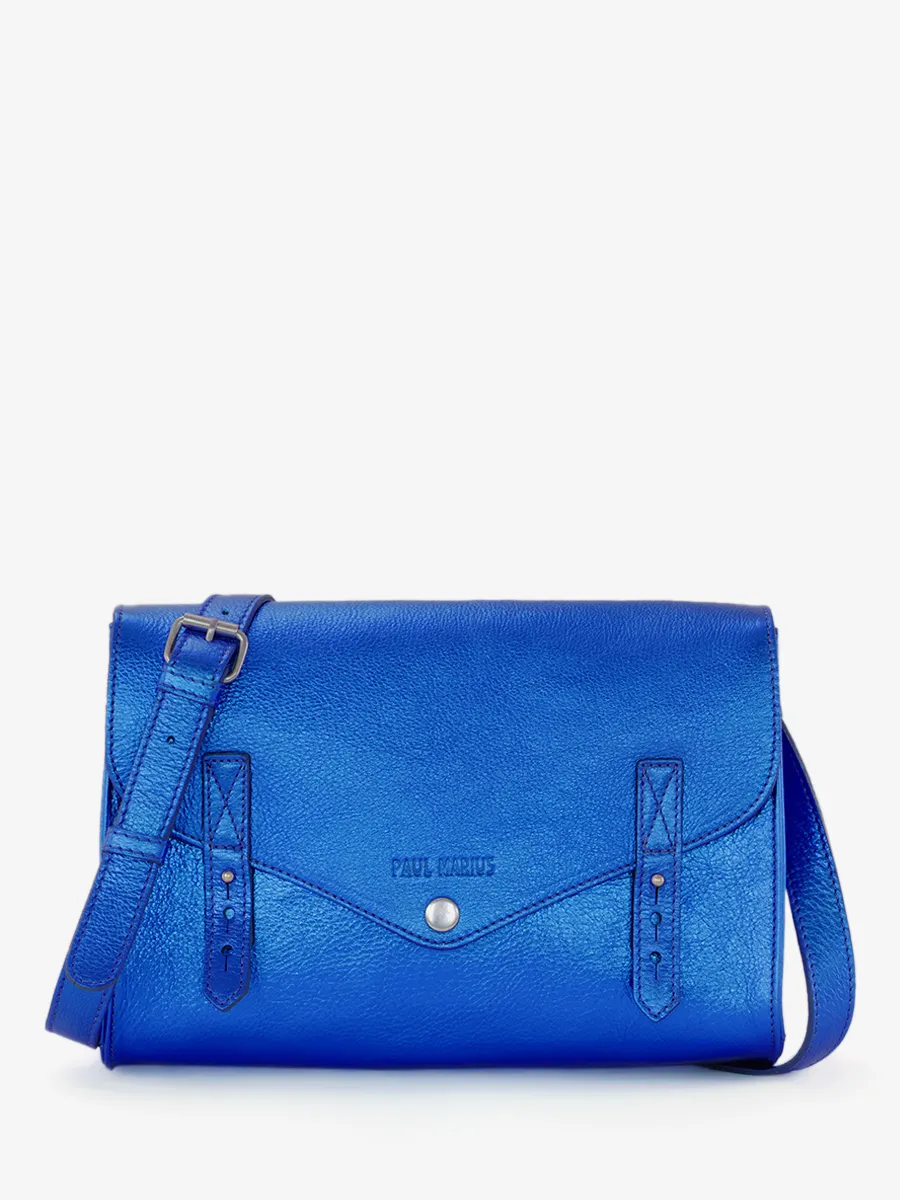 Blue Leather Cross-body Bag for Women - L'Indispensable Electric Blue | PAUL MARIUS