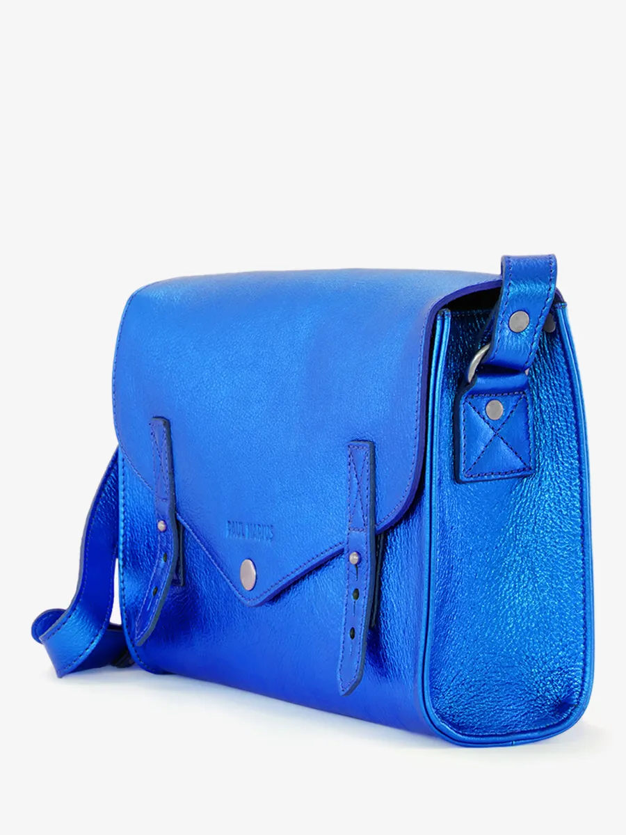 Blue Leather Cross-body Bag for Women - L'Indispensable Electric Blue | PAUL MARIUS