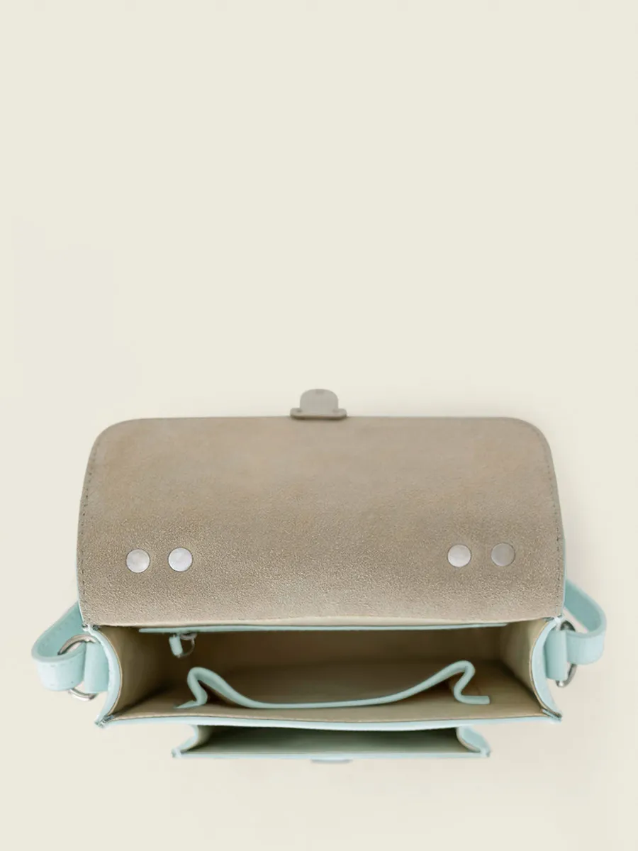 Blue Leather Cross-Body Bag for Women - Mademoiselle George Pastel Baby Blue | PAUL MARIUS