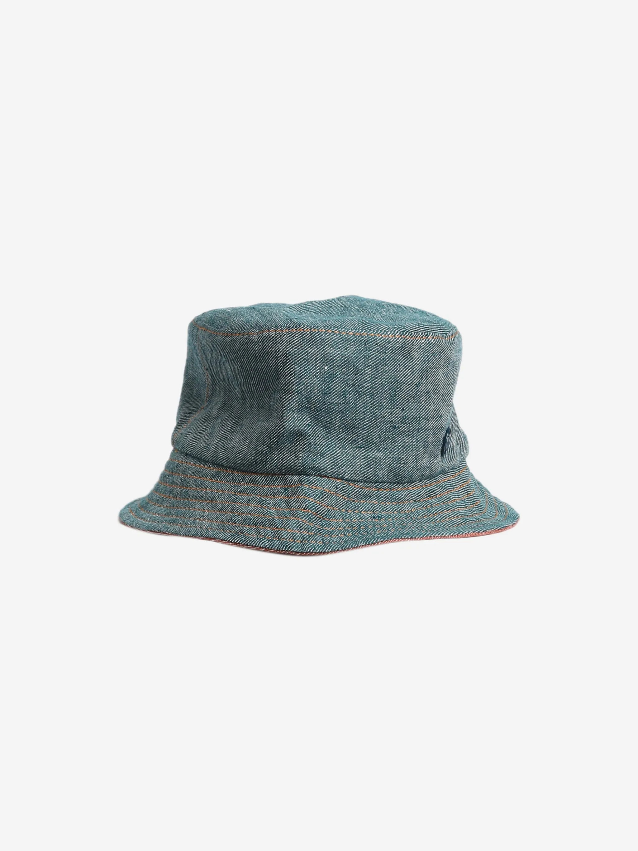   Blue reversible denim bucket hat