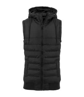 Build Your Brand Mens Bubble Vest (Black/Black) - UTRW6493