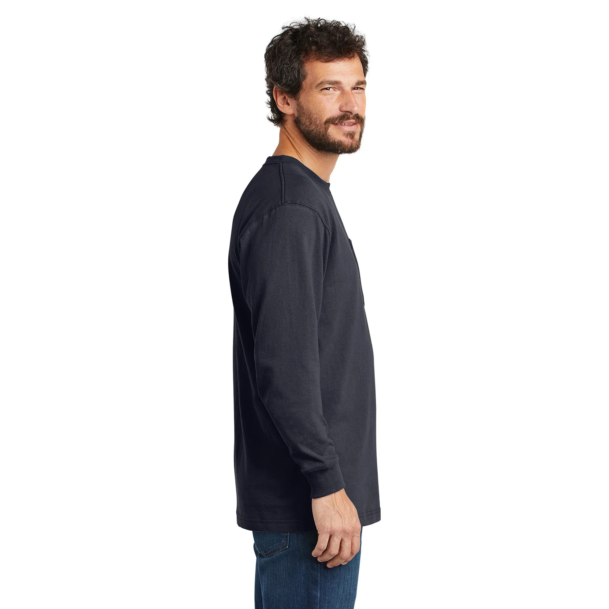 Carhartt K126 Workwear Pocket Long Sleeve T-Shirt - Navy