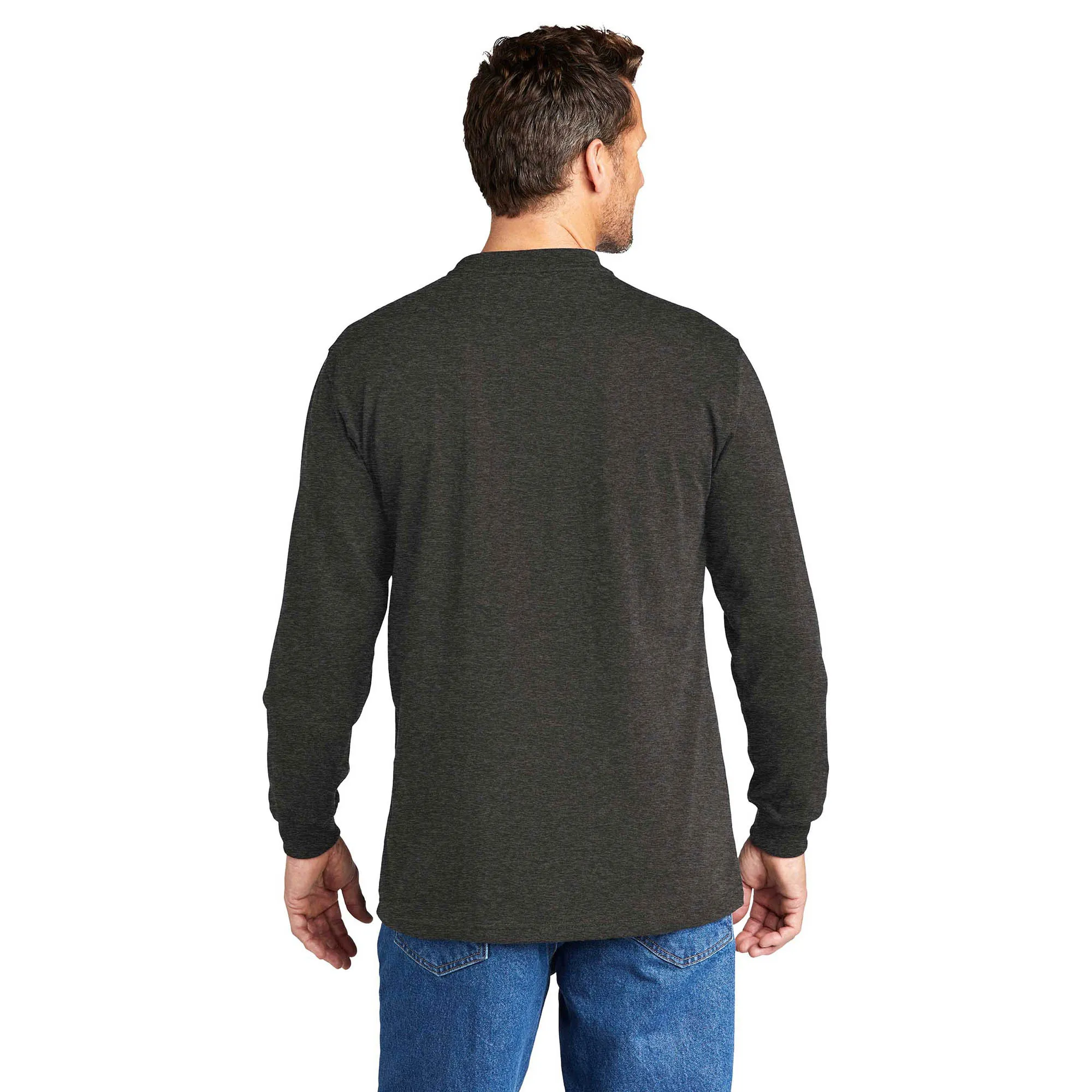 Carhartt K128 Workwear Long Sleeve Henley T-Shirt - Carbon Heather