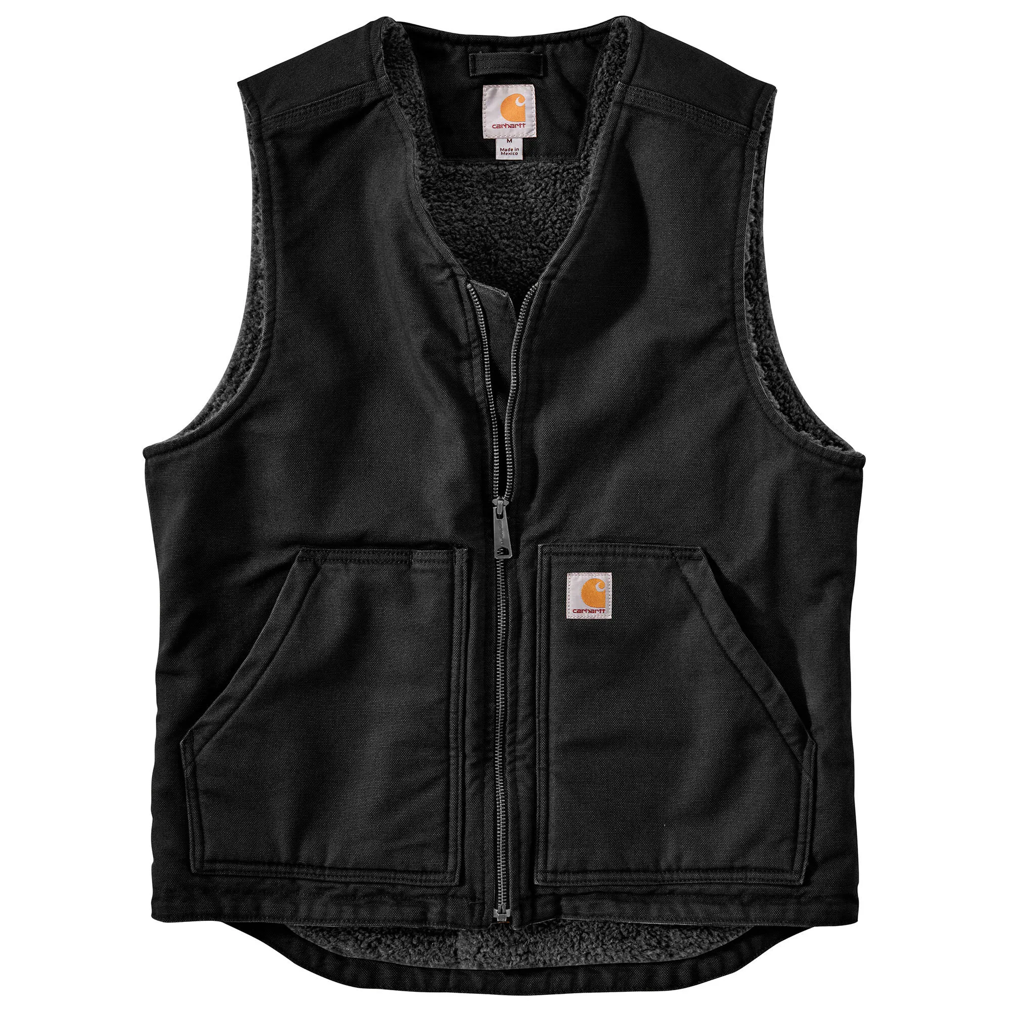 Carhartt Men's Relaxed Fit Washed Duck Sherpa-Lined Vest