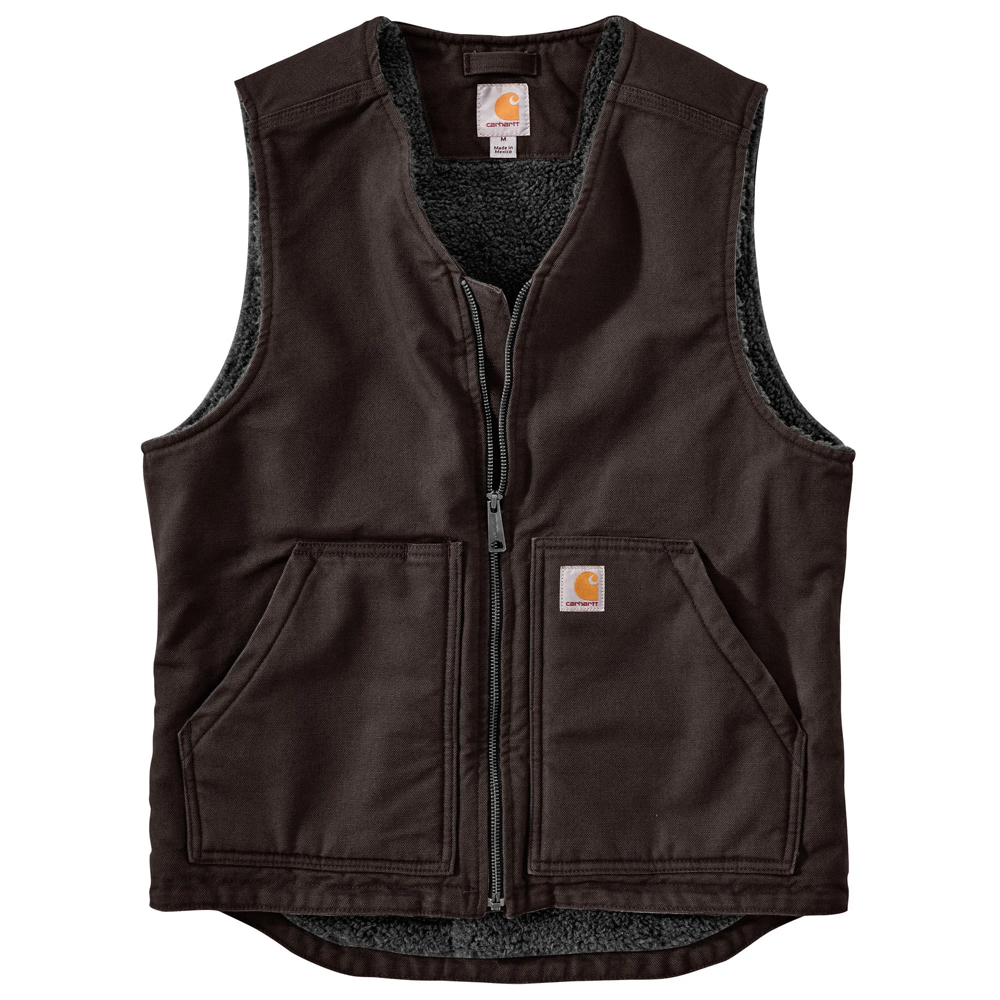 Carhartt Men's Relaxed Fit Washed Duck Sherpa-Lined Vest