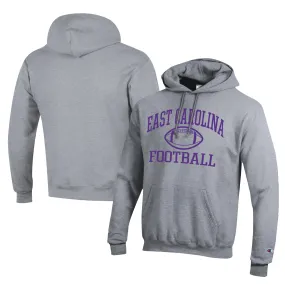 Champion  ECU Pirates Gray Football Eco Powerblend Pullover Hoodie