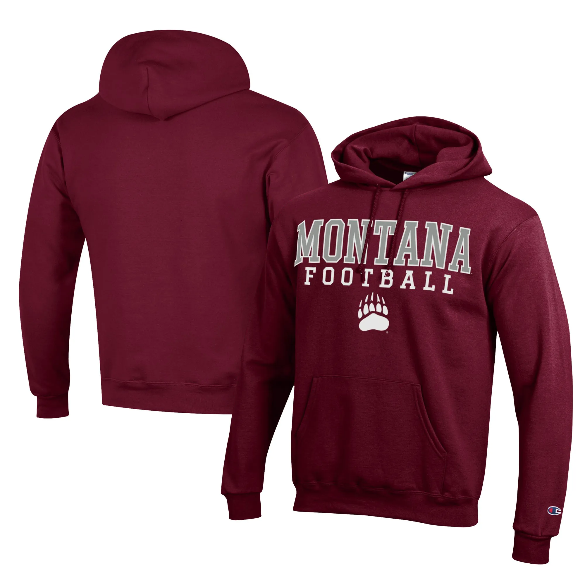 Champion  Montana Grizzlies Maroon Football Eco Powerblend Pullover Hoodie