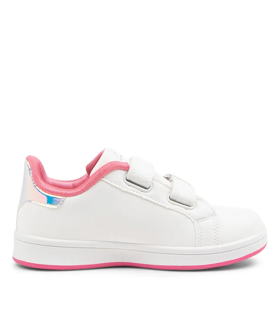 CLARKS Dellie Tot White Bubblegum Sneakers