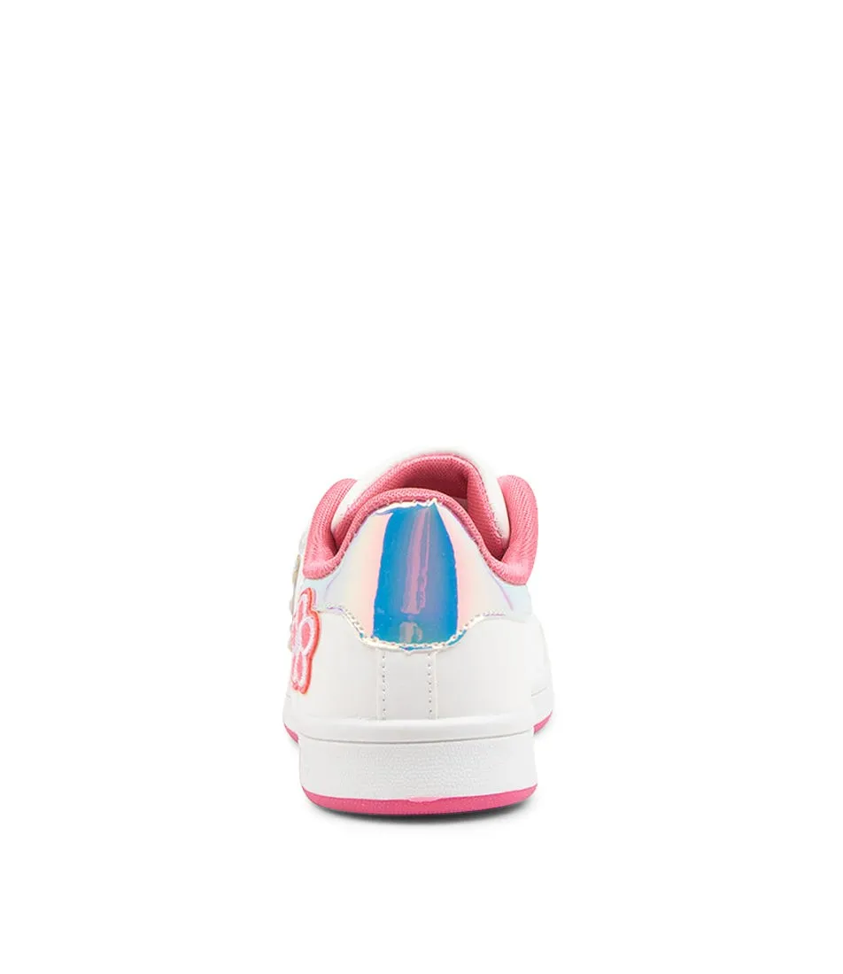 CLARKS Dellie Tot White Bubblegum Sneakers