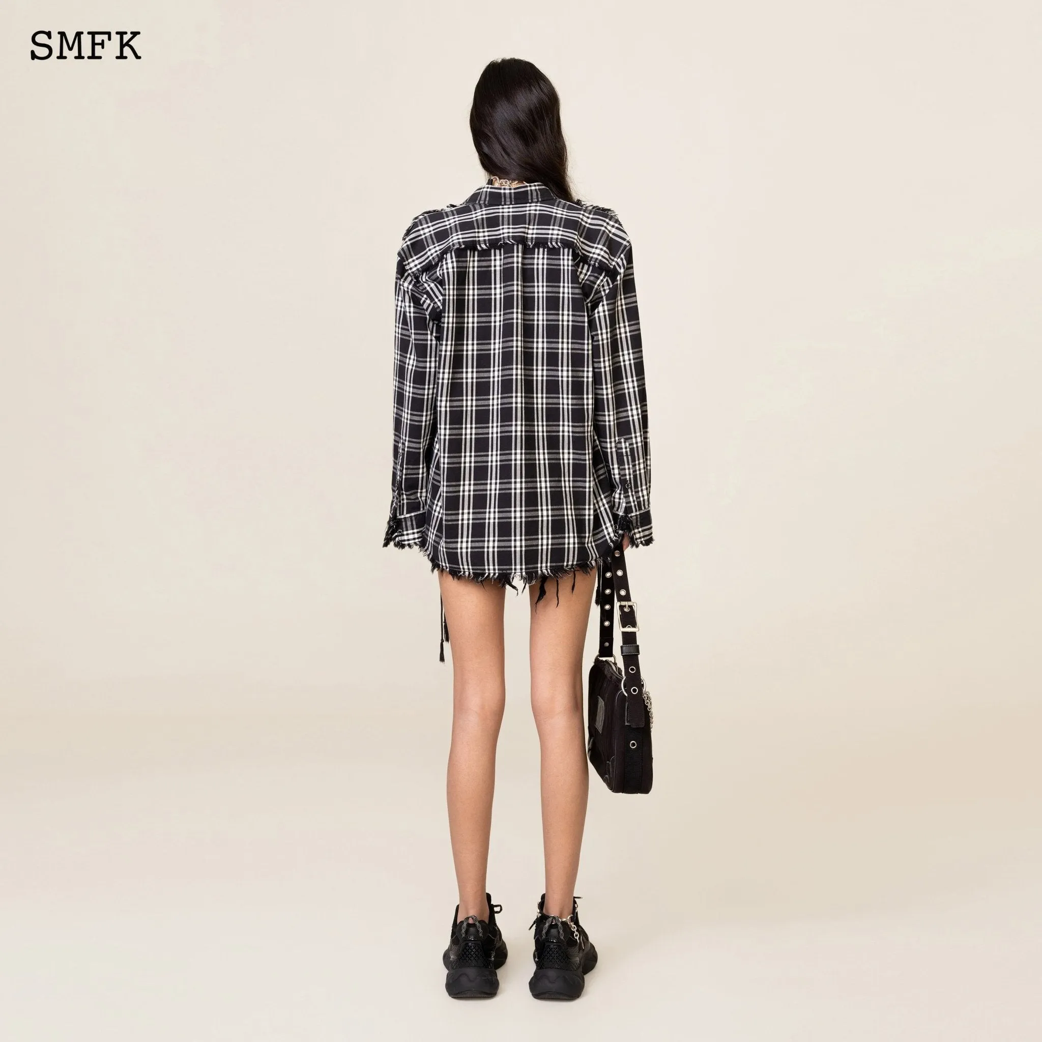 Compass Black Plaid Workwear Style Shirt-