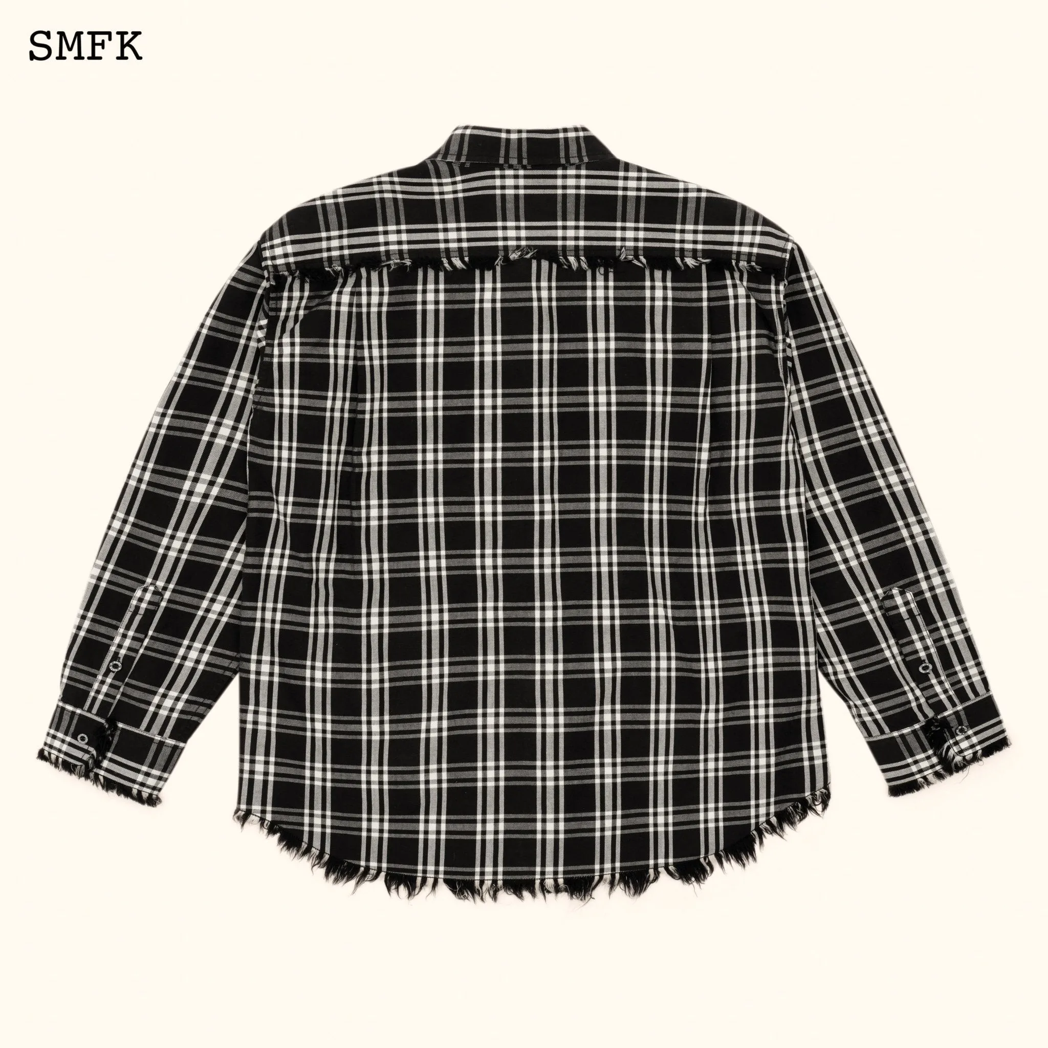 Compass Black Plaid Workwear Style Shirt-