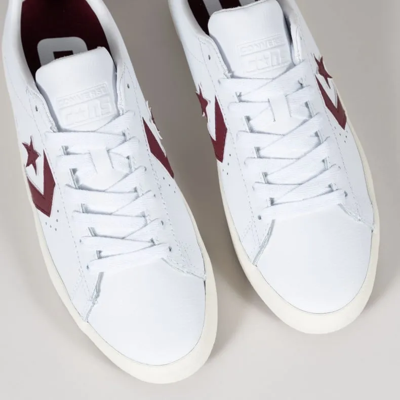 Converse Cons Leather PL Vulc Pro Ox (White/Deep Bordeaux/Egret)