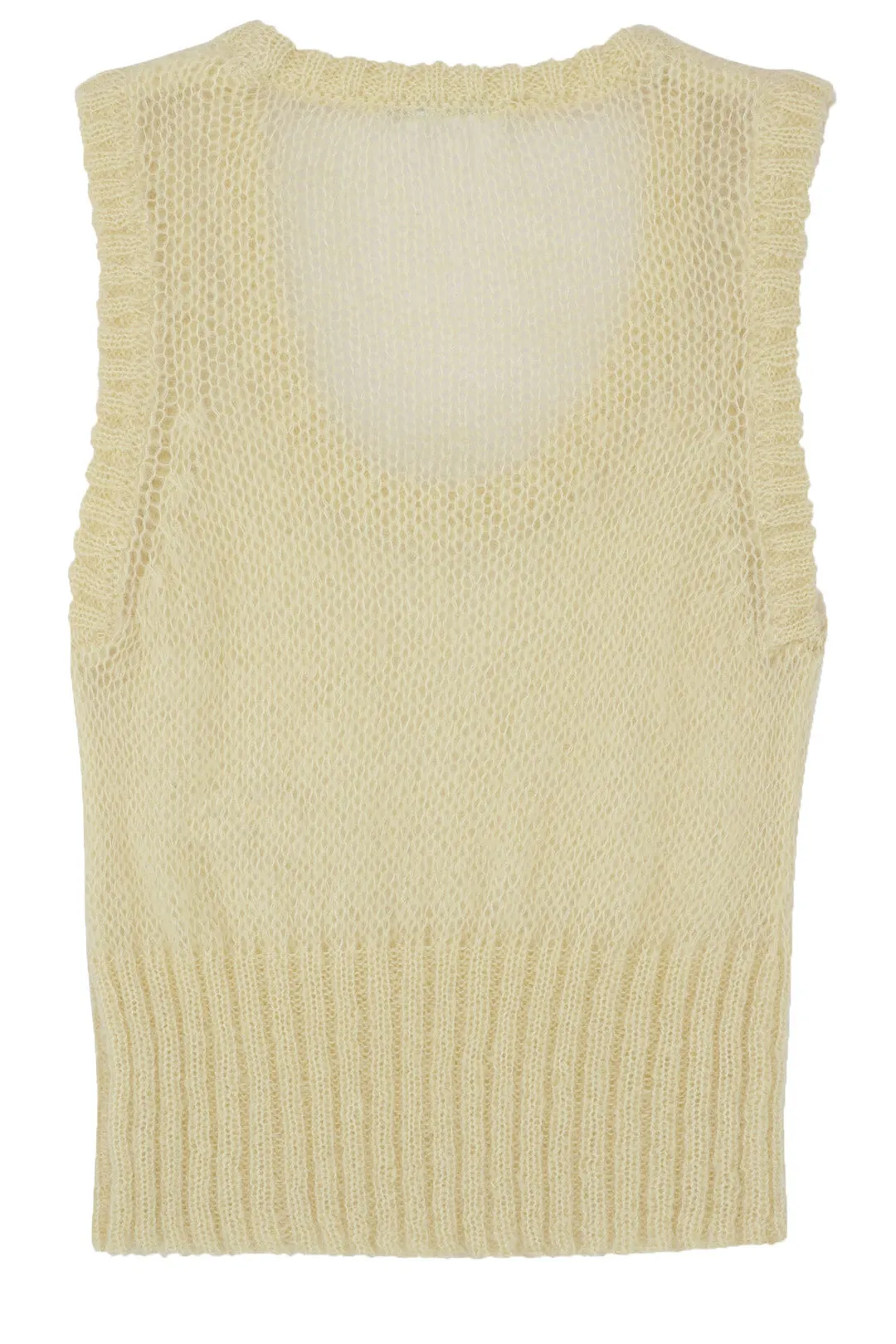 Cropped O-Neck Mohair-Blend Vest