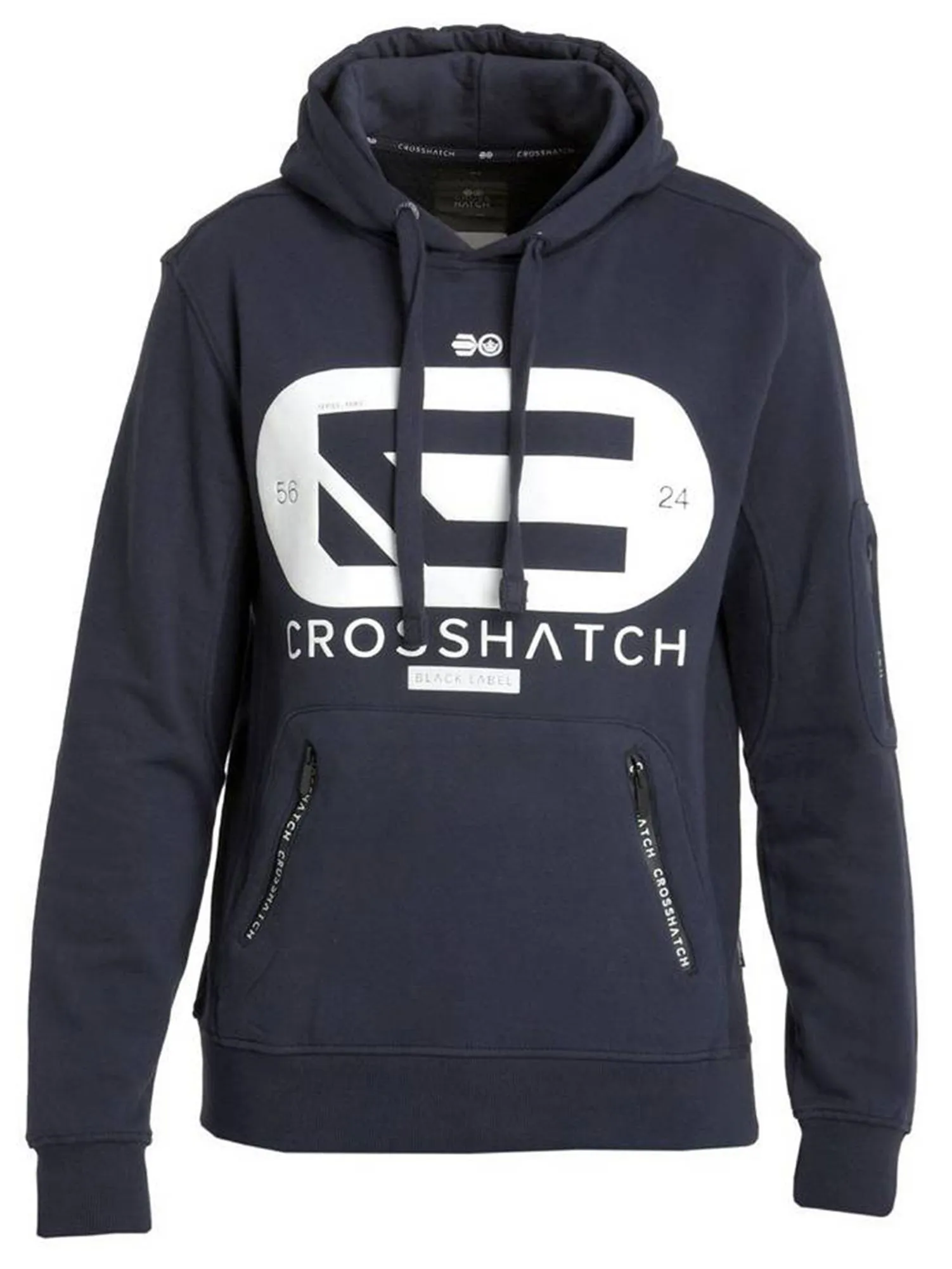 Crosshatch Netlock Overhead Logo Hoodie Navy