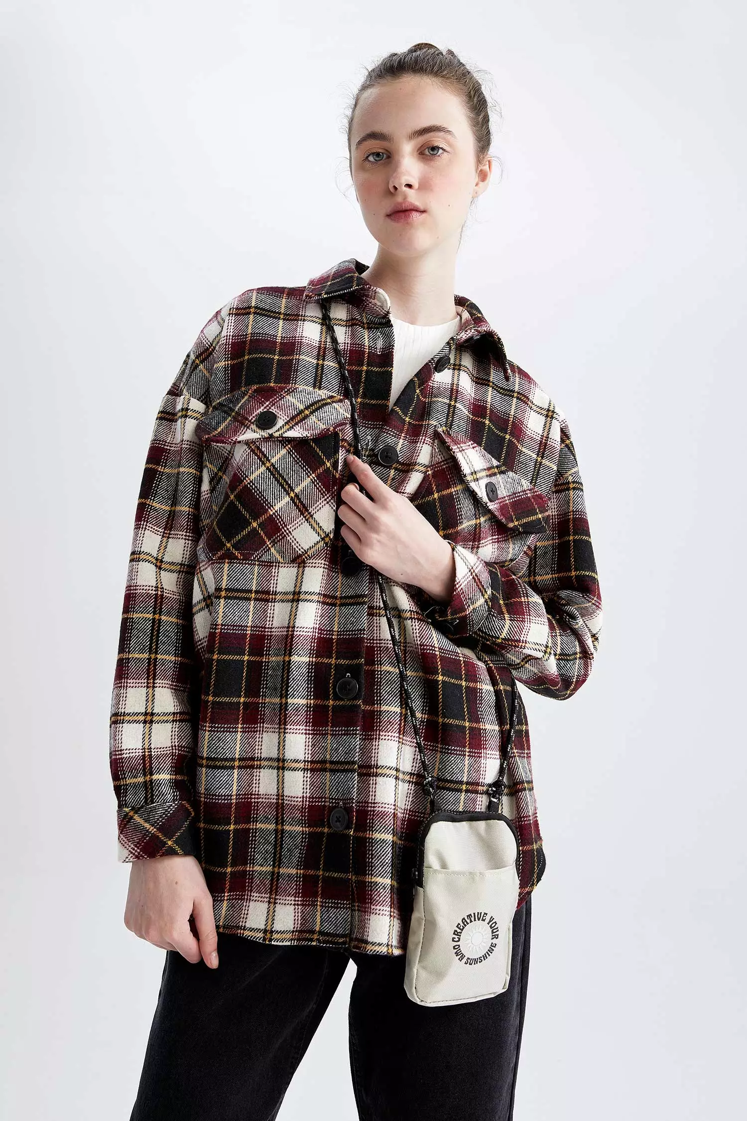 DeFacto Plaid Long Sleeve Tunic