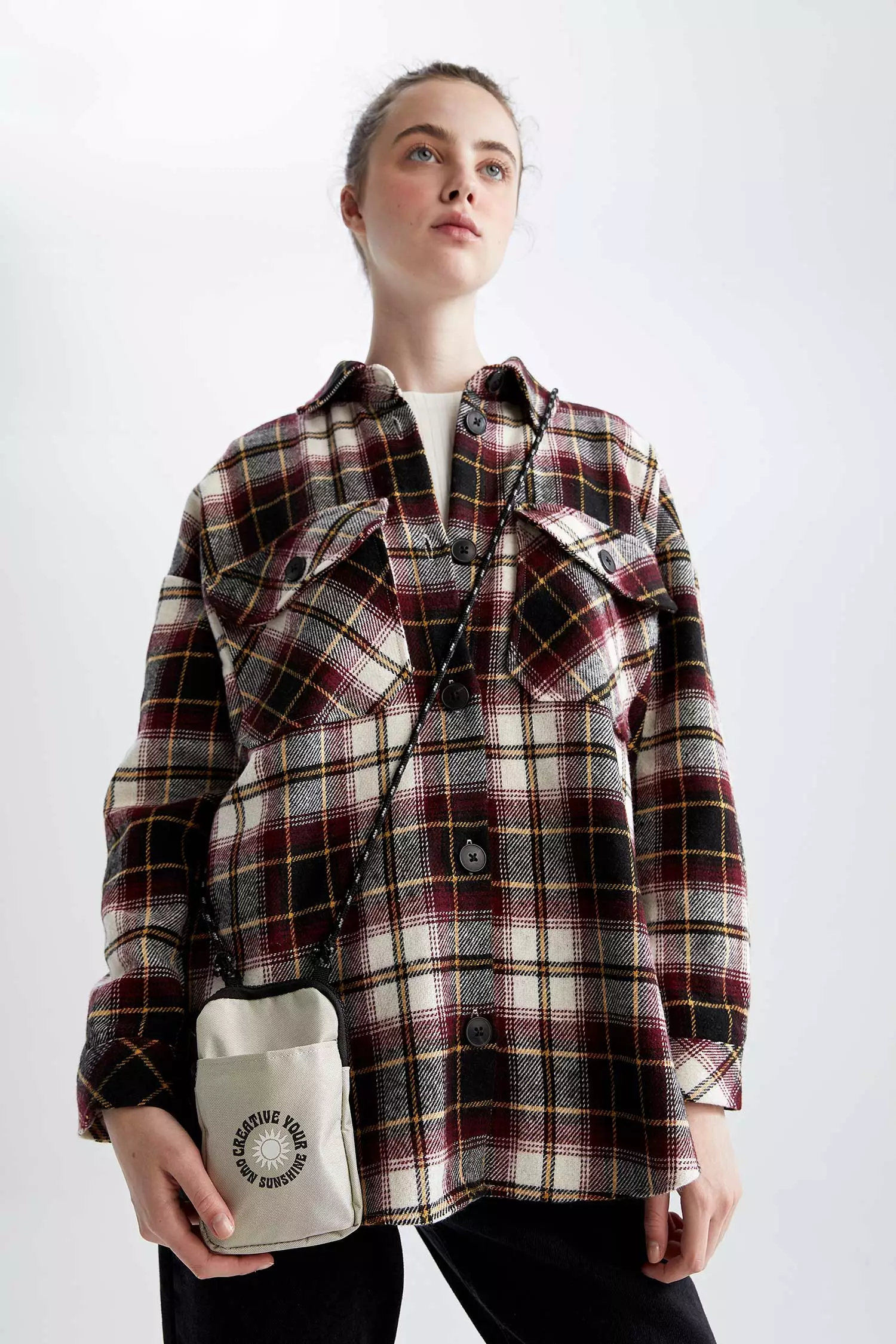 DeFacto Plaid Long Sleeve Tunic