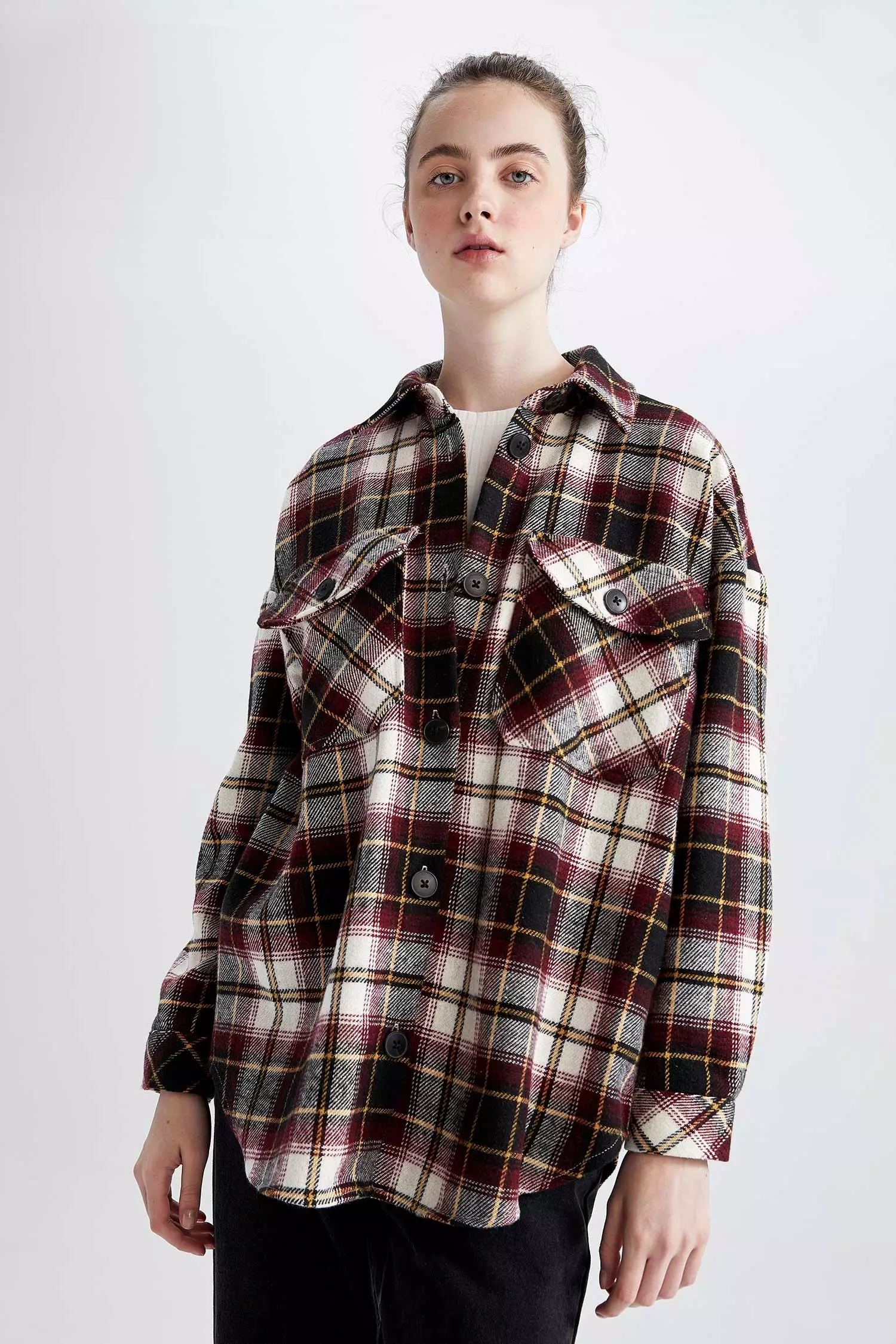 DeFacto Plaid Long Sleeve Tunic