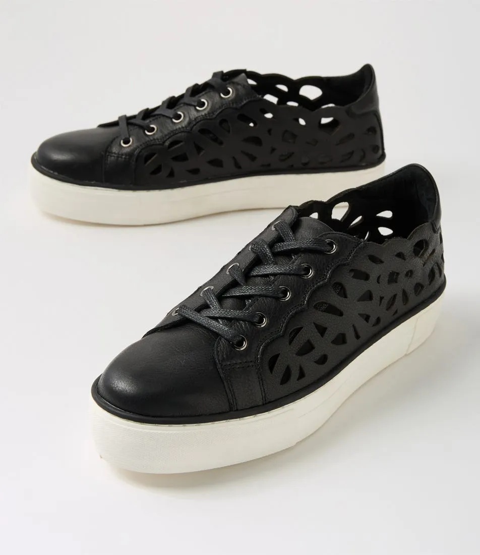 DJANGO & JULIETTE Flixx Black White Leather Sneakers