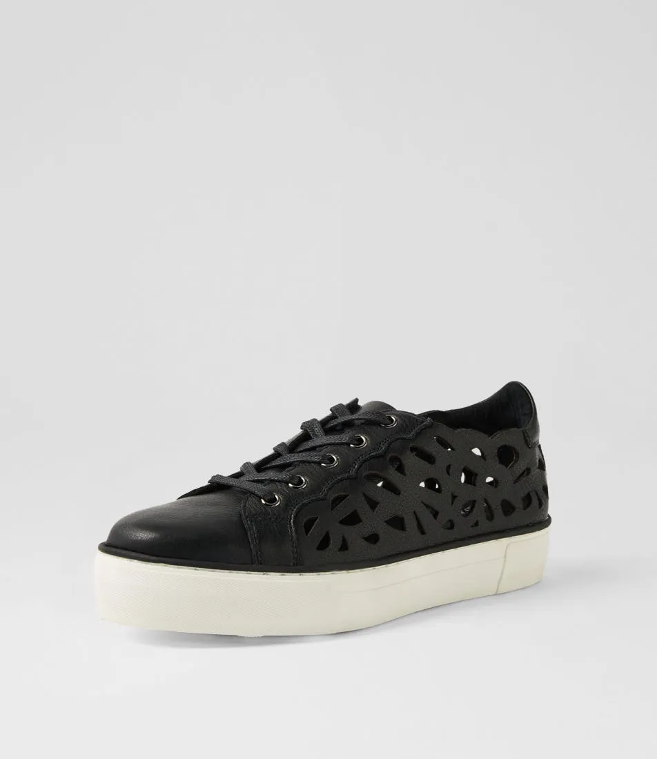 DJANGO & JULIETTE Flixx Black White Leather Sneakers