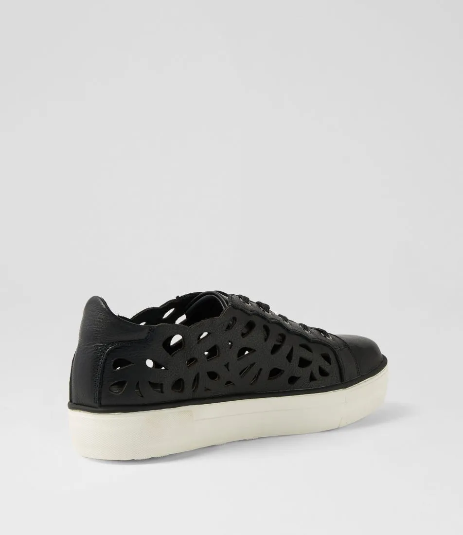 DJANGO & JULIETTE Flixx Black White Leather Sneakers