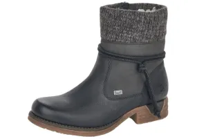 Eagle Black Grey Knit Ankle Boot