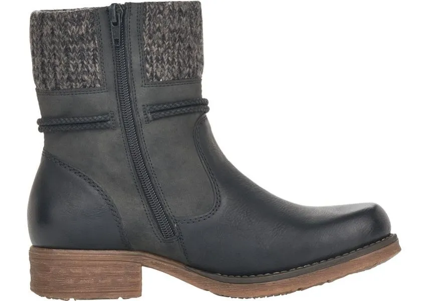 Eagle Black Grey Knit Ankle Boot