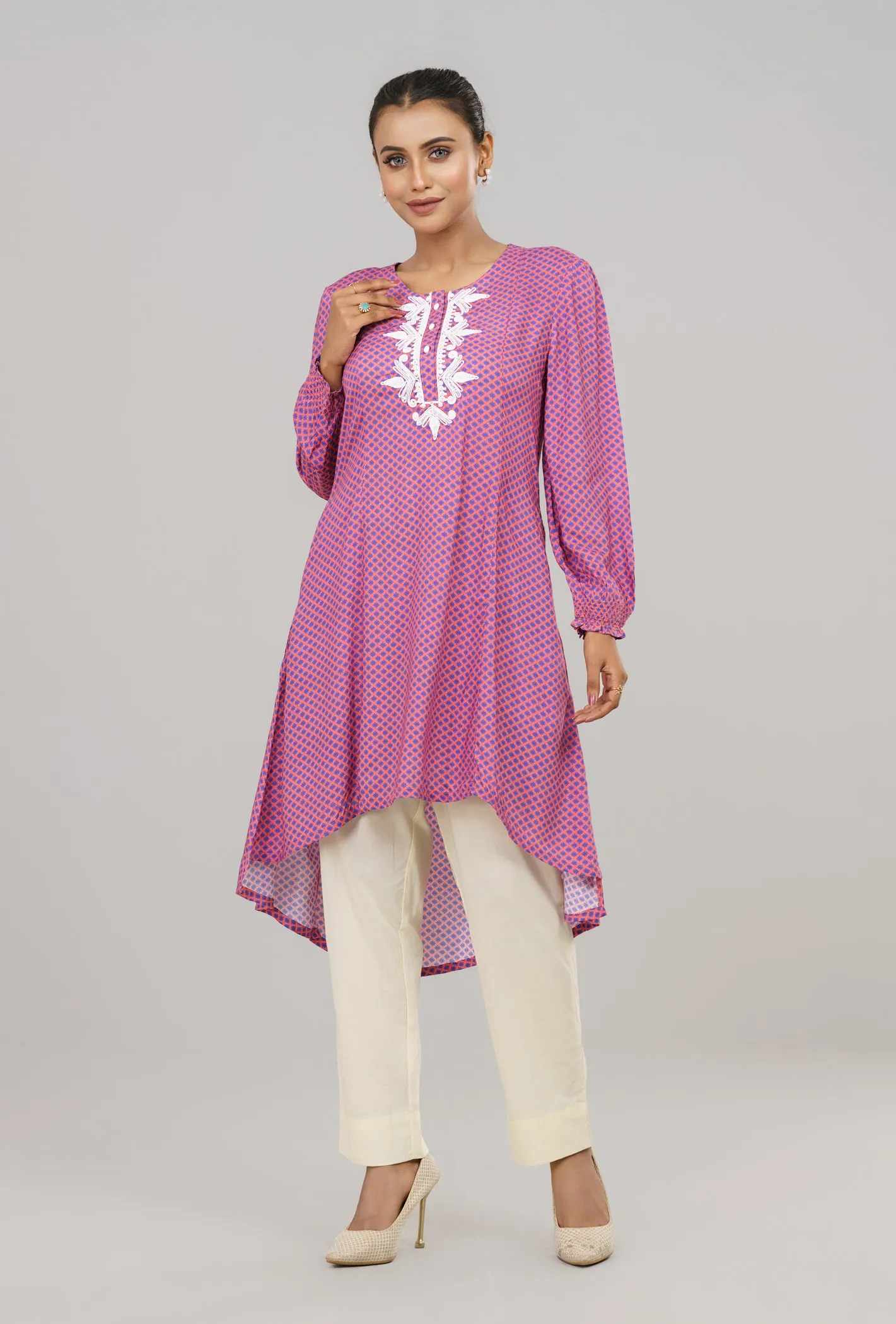 Embroidered Viscose Tunic - Mystika