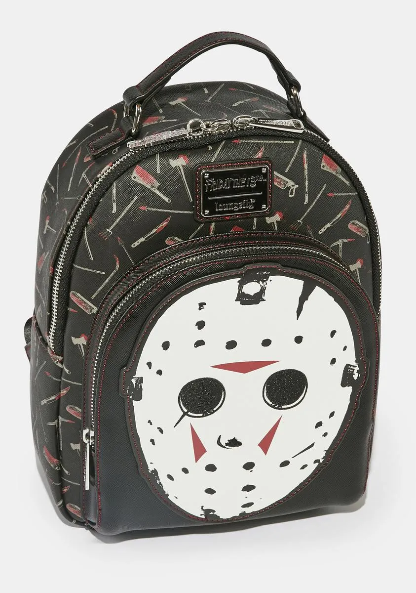 Friday The  13th Jason Mask Mini Backpack-