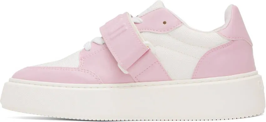 GANNI Pink & White Sporty Sneakers