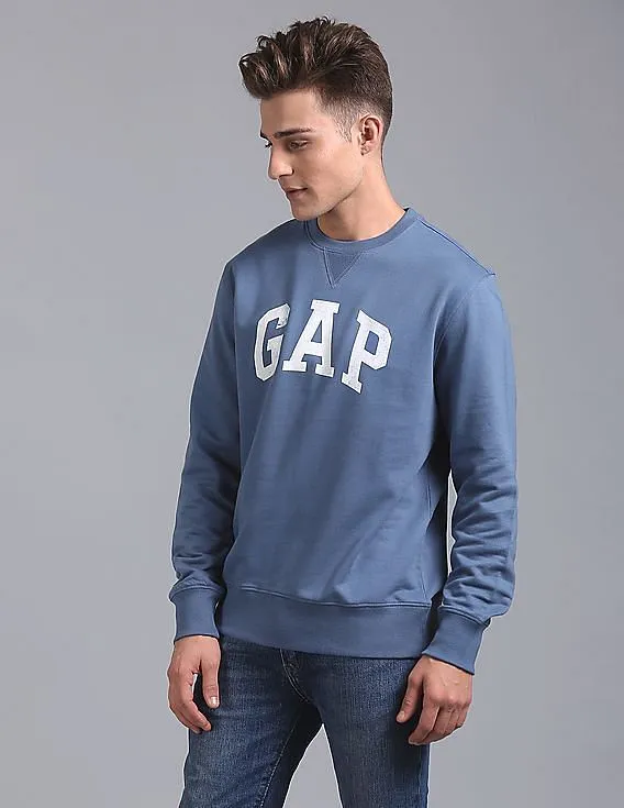 GAP Men Blue Logo Fleece Sweatshirt