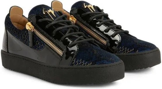 Giuseppe Zanotti scale-print leather sneakers Blue