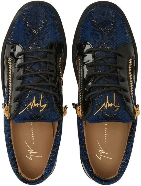 Giuseppe Zanotti scale-print leather sneakers Blue