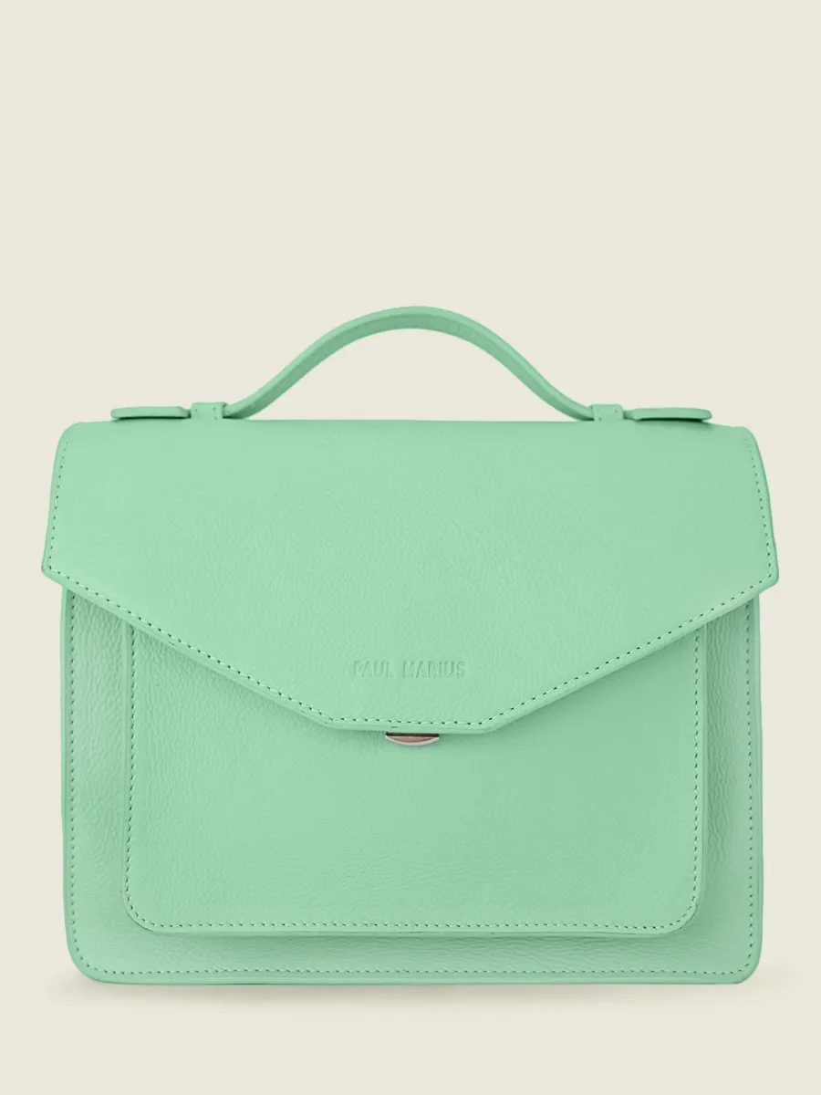 Green Leather Cross-Body Bag for Women - Simone Pastel Mint | PAUL MARIUS