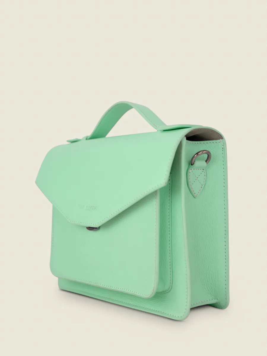 Green Leather Cross-Body Bag for Women - Simone Pastel Mint | PAUL MARIUS