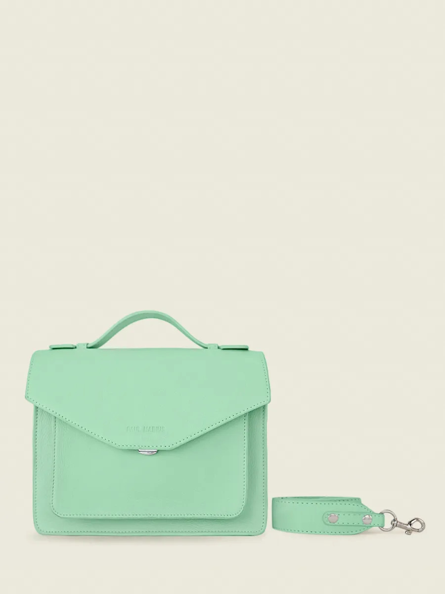 Green Leather Cross-Body Bag for Women - Simone Pastel Mint | PAUL MARIUS