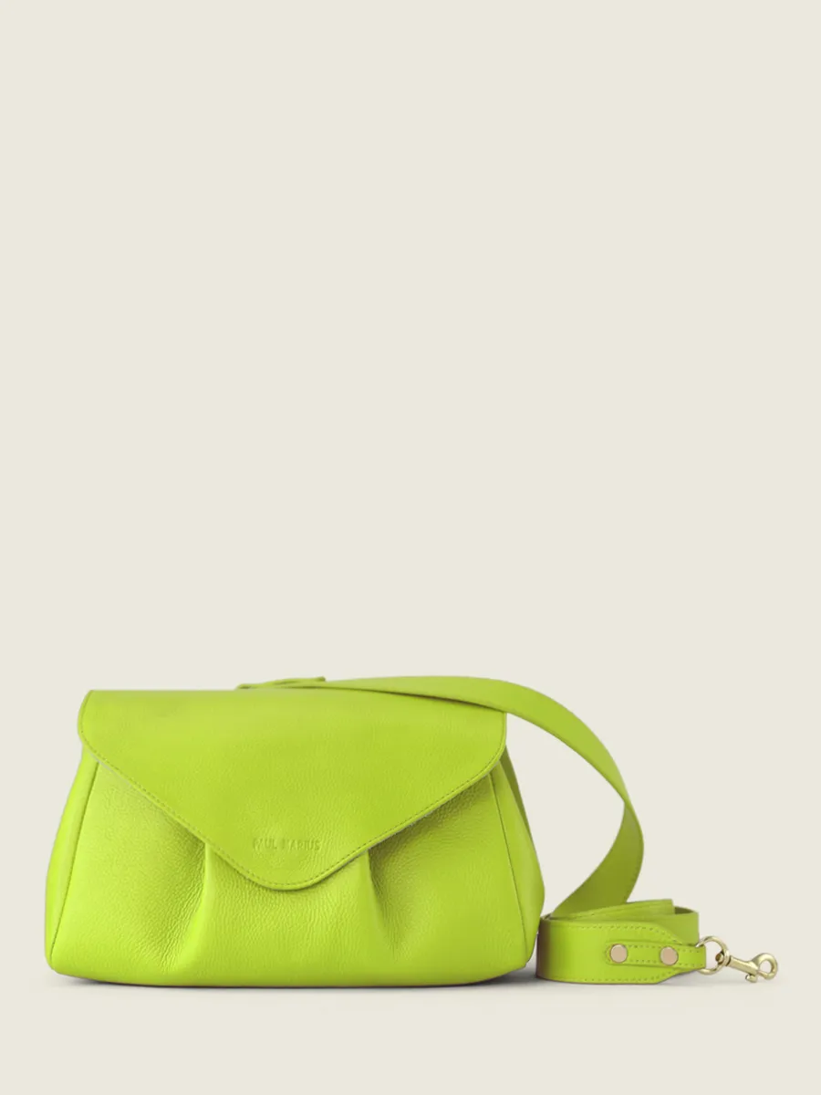 Green Leather Cross-body Bag - Suzon M Sorbet Apple | PAUL MARIUS