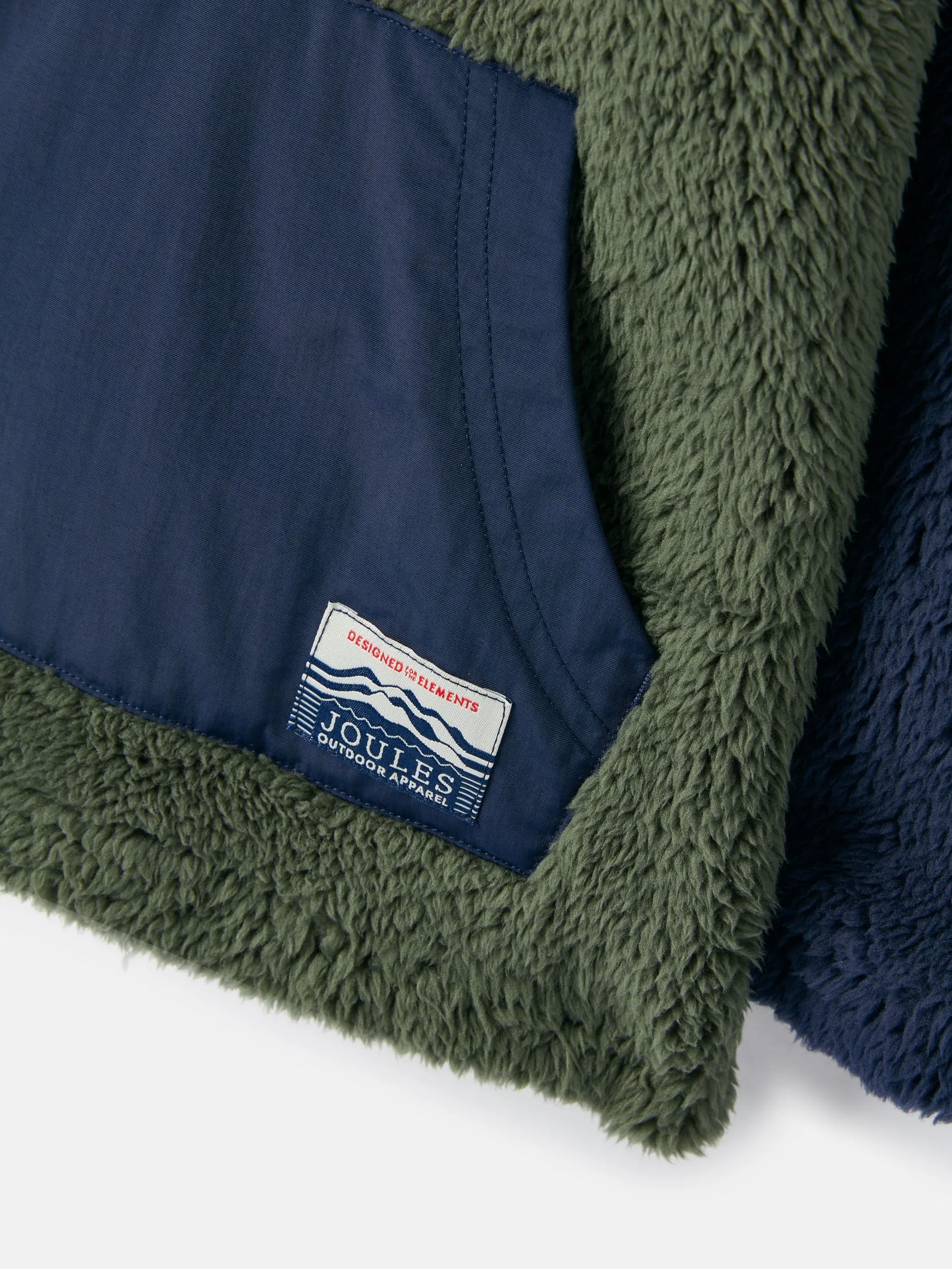 Green/Navy Half Zip Borg Fleece