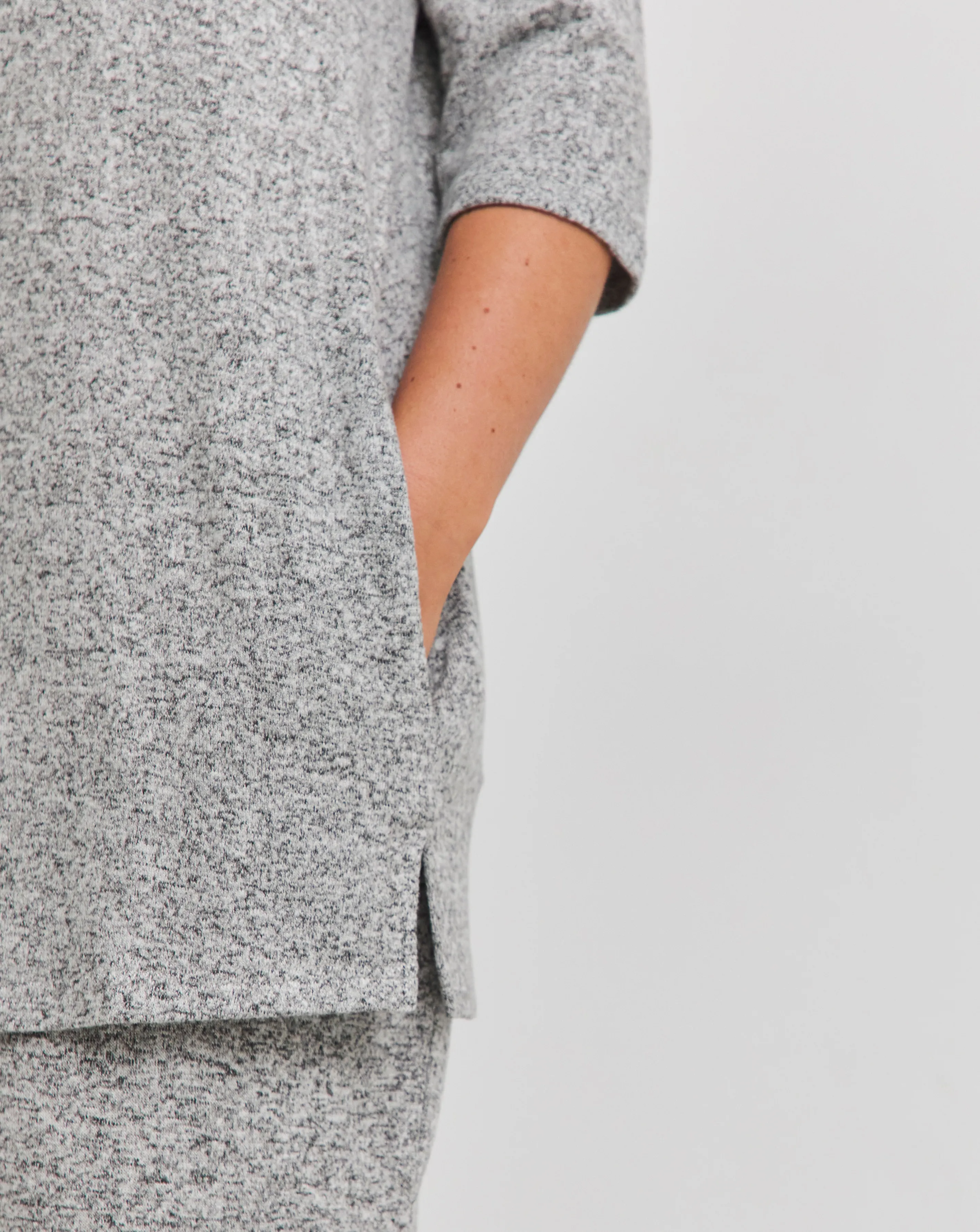 Grey Marl Soft Touch Side Pocket Tunic | Simply Be