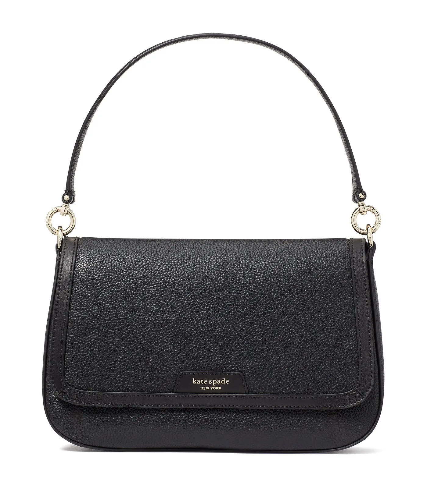 Hudson Flap Shoulder Bag Black