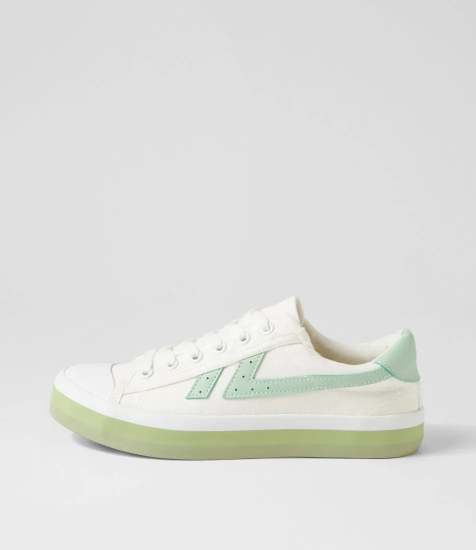 I LOVE BILLY Eoxie White Green Canvas Sneakers