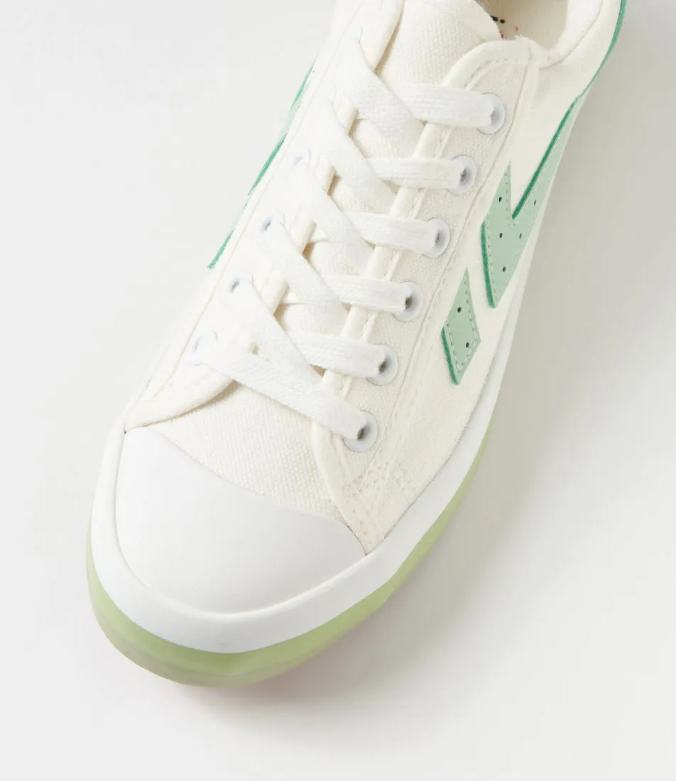 I LOVE BILLY Eoxie White Green Canvas Sneakers