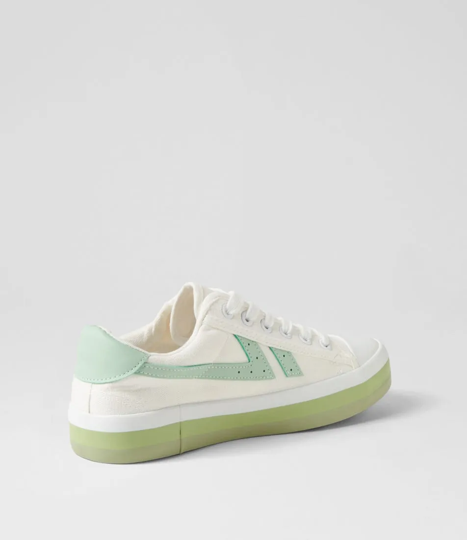 I LOVE BILLY Eoxie White Green Canvas Sneakers