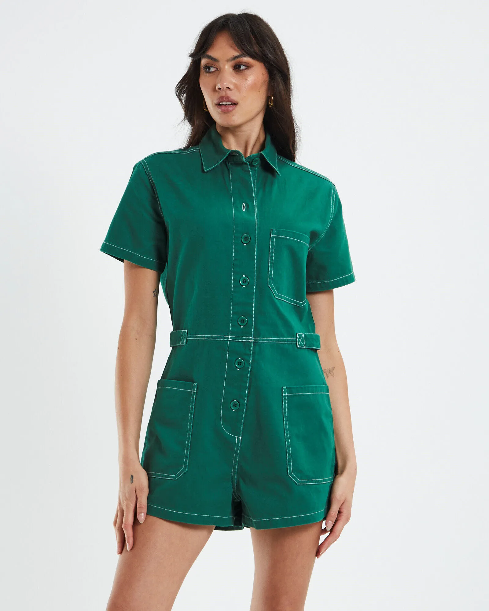 Insight Ayden Workwear Short Boilersuit Green